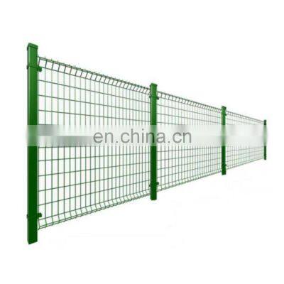 Wholesale H 1.2 m * W 3 m 3D curved wire mesh fence panel with rectangle post for security barrier