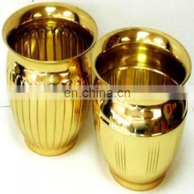 2017 new brass metal modern fancy gold plated planters
