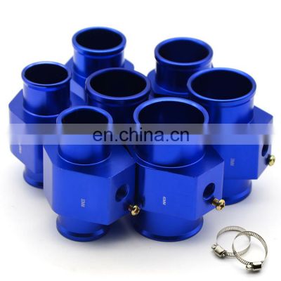 Universal Car 28mm 30mm 32mm 34mm 36mm 38mm 40mm Blue Water Temperature Sensor Adapter Radiator with 2 Clamps