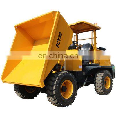 Professional consumption FCY30 180 degree rotating bucket 1.5 CBM truck hydraulic 4x4 tipper dumper lorry on sale