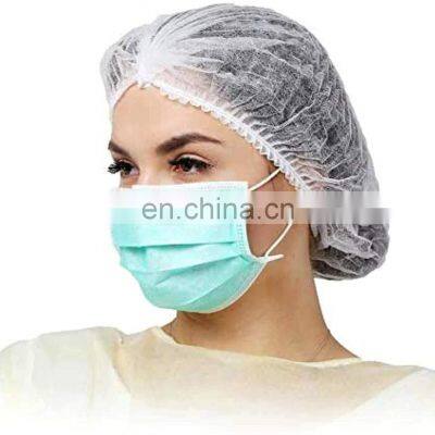 Industry Nurse Non Woven Hairnet Shower Food For Kitchen Head Cover White Bouffant Surgical Medical Hair Net Clip Disposable Cap