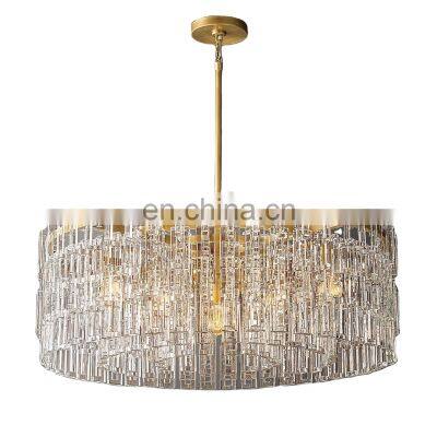 Customizable Modern K9 Crystal Pendant Lamp LED Lighting for Home Decor Available in Copper Brass for Villa Lighting