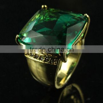Fashion style Silver engagement ring with big green stones
