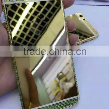 Luxury gold housing with diamond for iphone 6s 24k replacement housing diamond
