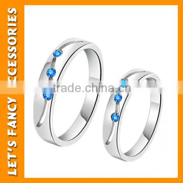 Lovely Designs For Girl blue diamonds 925 Sterling Silver Ring PGRG0107