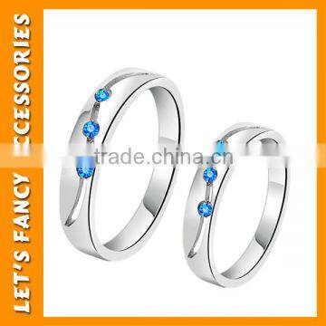 Lovely Designs For Girl blue diamonds 925 Sterling Silver Ring PGRG0107