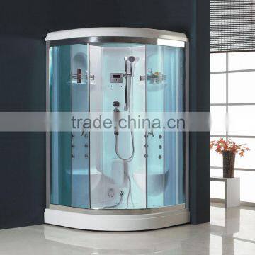 2014 Enclosed surf whirlpool steam shower room with acrylic back panel