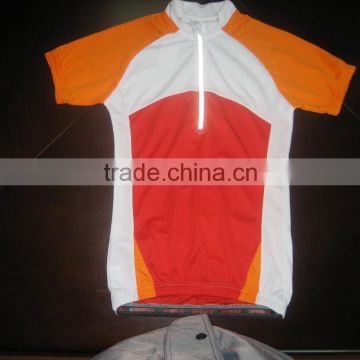 2015 Cotton/spandex orange cycling jersey women with quick dry moisture transfer function