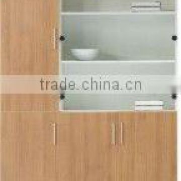 modern E1 melamine filing cabinet glass doors and wooden doors