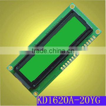 16x2 character yellow green LCD module