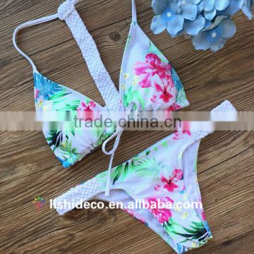White Floral print bikini 2016