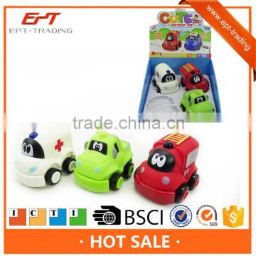Cute rubber friction cartoon toy truck for kids