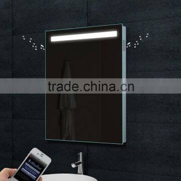 Framelss backlit led MP3 Bluetooth bathroom mirror with demister pad