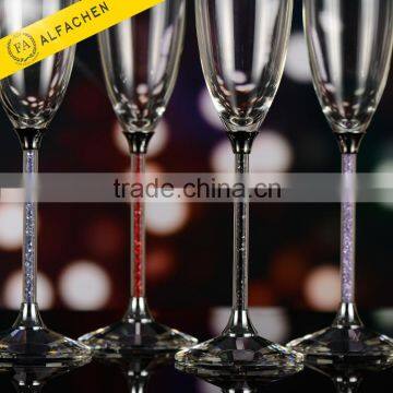 Colorful Champagne Flute / Customized Logo on Crystal Base / Fancy Champagne Glass
