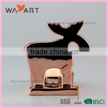 Special Gold Plated Deer Shaped Ceramic Mini Candle Holder