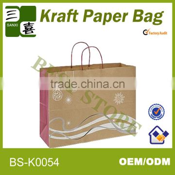 Brown kraft paper bags with handles whosale in the international supermarket