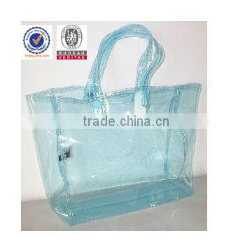 blue PVC beach bag