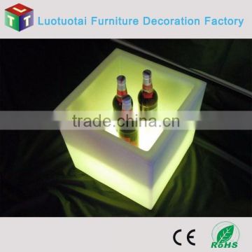 Rechargeable Ice Bucket LED Bar Furniture /LED cube cooler/ Ice Buckets Indoor or Outdoor L40*W40*H40CM