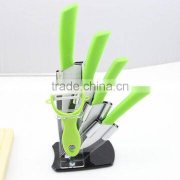 Ceramic Kitchen Knives Set With Green Handle
