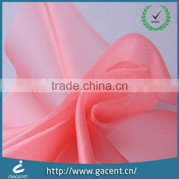 140CM wide peach color nylon bridal fabric with stiff quality