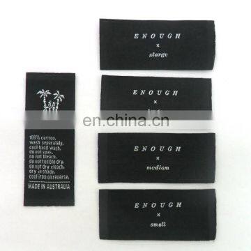 Factory wholesale jeans woven label end fold/jeans woven label