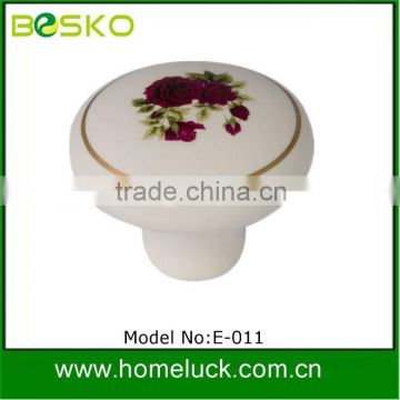 Ceramic handle furniture knob in white colour