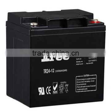 Maintenance free solar battery in China 12v 24amp agm dee cycle batteries for UPS