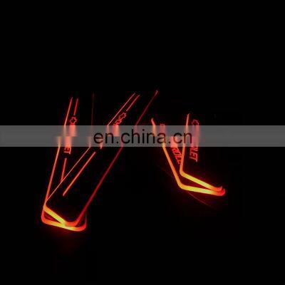 car Door Plate 4 PCS LED Door sill wholesale Auto spare parts   led Moving Door Scuff Wired threshold overlays light plate