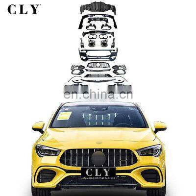 CLY Car Bumpers For 2019+ Mercedes Benz W118 CLA Upgrade CLA45 AMG Bodykit Front Car Bumper With Grille Diffuser with Tips