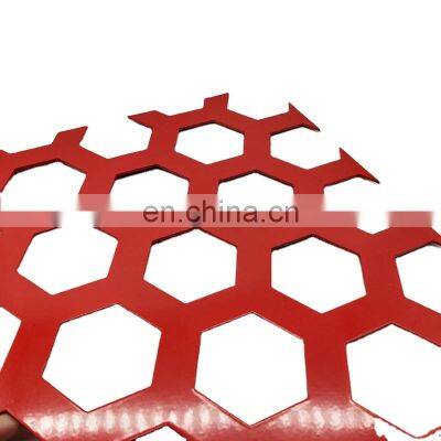 Hexagonal Hole Decorative Aluminum Perforated Metal  Mesh Sheet Cladding Mesh