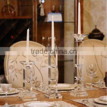 Tall table crystal glass candle holder for wedding