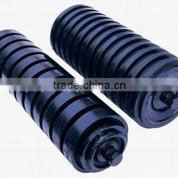 Conveyor Rubber roller with rubber ring for coal mining