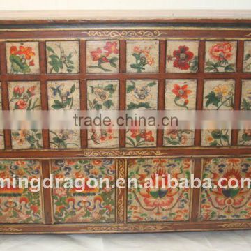 Chinese Antique Tibetan Medication Cabinet with 24 drawers 4 doors 144*40*107cm