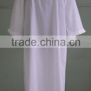 Factory direct sale white cotton Ladies' Nightgown