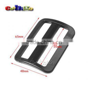 55mm Plastic Tri-Glide Slider Adjustable Buckle Black for Backpack Straps Webbing #FLC459-B