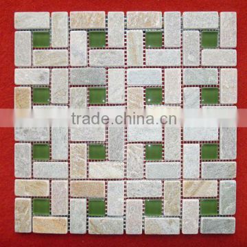 glass mix stone mosaic tile
