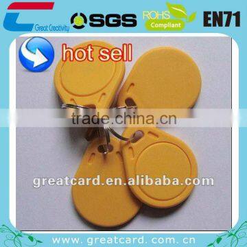 Yellow LF TK4100 chip RFID key tag