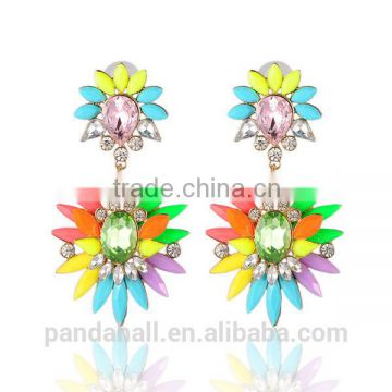 2015 Spring Designs Shourouk Flower Jewels Stud Earrings for Women(EJEW-JL052-01)