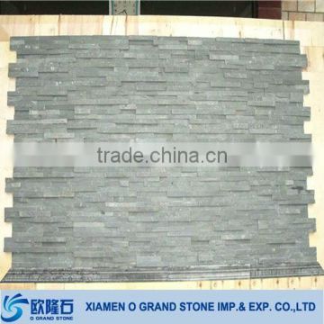 Natural grey cultured stone slate interior wall cladding