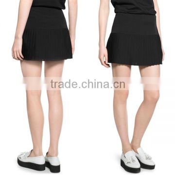 New arrival flowy skirt with pleated hem sexy mini skirt pictures