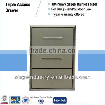 BBQ stainless steel 3 drawer cabinet
