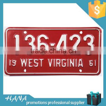 custom license plate embossing cast aluminum license plate