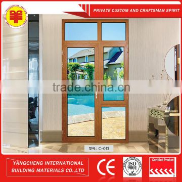 Style aluminum 1.4mm double layer glass casement window models with handle for family