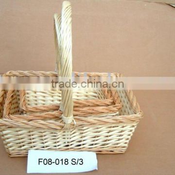 rectangle wicker handle basket