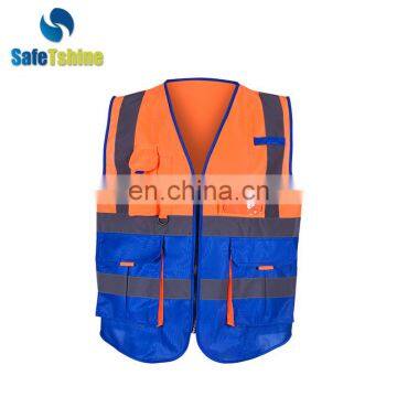 High visibility reflective fluorescent polyester cheap safety vest