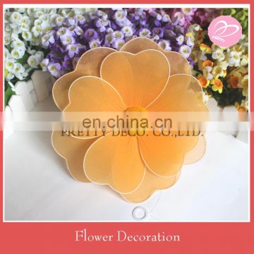 Big size orange double layer Nylon flower