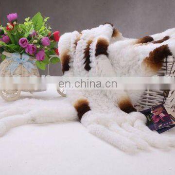 BY-WJ050 Knitted Rabbit Fur Scarf