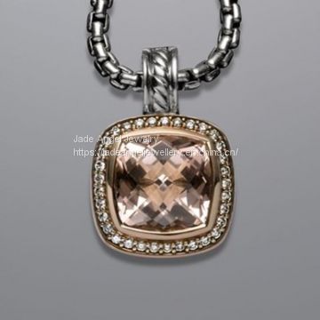 Designs Inspired DY Rose Gold Silver 11mm Rose Cubic Zircon Albion Enhancer