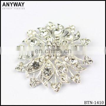Silver color bling small snowflake rhinestone buckle for wedding invitations