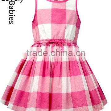 China wholesale dress online 2016 checkered fabric sleeveless dress